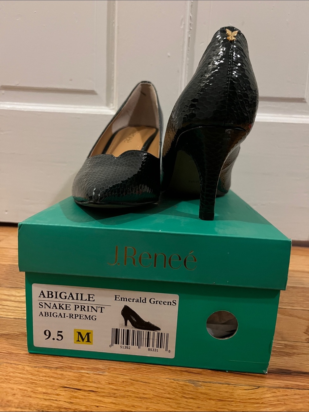 J.Renee Abigaile Emerald Green Snake-Print Pumps